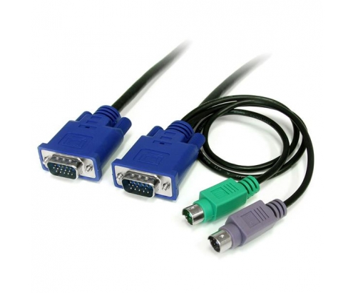 StarTech.com Cable KVM de 1.8m Ultra Delgado Todo en Uno VGA PS/2 PS2 HD15 - 6ft Pies 3 en 1