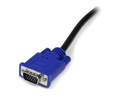 StarTech.com Cable KVM de 1.8m Ultra Delgado Todo en Uno VGA USB HD15 - 6t Pies 2 en 1 - Negro