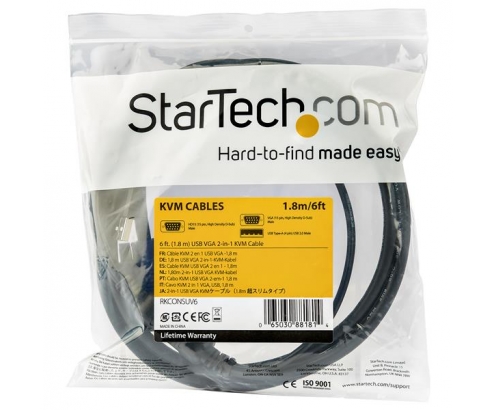 StarTech.com Cable KVM USB de 3 m para Consola de Montaje en Armario Rack