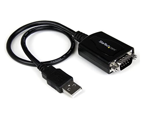 StarTech.com Cable Profesional de USB a Puerto Serie Serial RS232 DB9 con Retención del Puerto COM - 0.42m Negro