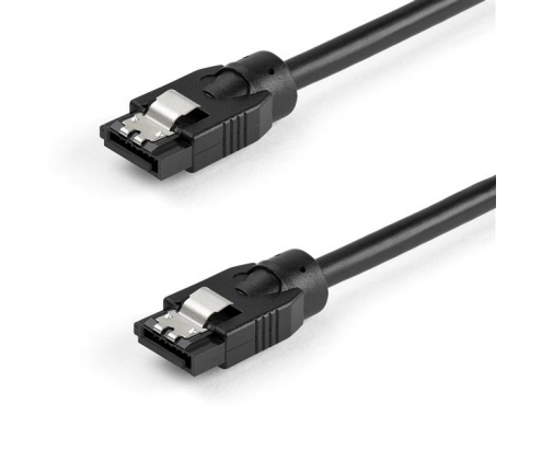StarTech.com Cable redondeado sata 7 pin macho a macho 0.6m negro SATRD60CM