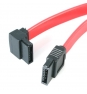 StarTech.com Cable Serial ATA SATA a SATA Acodado a la Izquierda - 12 pulgadas - Rojo 