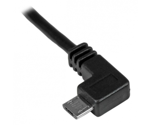 StarTech.com Cable USB 2.0 de 1m USB A macho a Micro USB B macho con conector acodado a la izquierda - Cable de Carga y Sincronización negro
