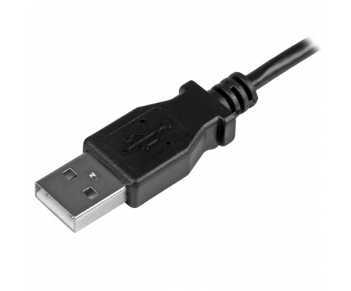 StarTech.com Cable USB 2.0 de 1m USB A macho a Micro USB B macho con conector acodado a la izquierda - Cable de Carga y Sincronización negro