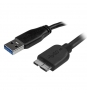 StarTech.com Cable USB 3.0 delgado de 0.5m USB A macho a Micro USB B macho negro 