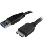 StarTech.com Cable USB 3.1 delgado de 15cm Usb A a Micro Usb b macho a macho negro 