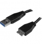 StarTech.com Cable USB 3.1 delgado de 2m Usb A a Micro Usb b macho a macho negro 