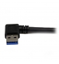 StarTech.com Cable usb 3.2 super speed micro usb-b macho a usb-a macho acodado en angulo a la derecha 1m negro USB3SAB1MRA