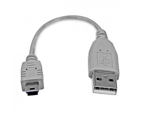 StarTech.com Cable USB de 15cm para Cámara - USB A Macho a Mini USB B Macho - Adaptador Gris