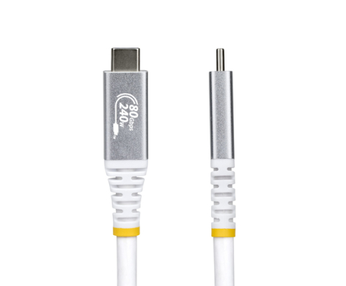 StarTech.com Cable USB4 1,5m - Cable USB-C Certificado USB-IF - 80Gbps - Cable USB Tipo C - PD de 240W - 8K120/4K240 - DP 2.1 - DP80 - Recubrimiento d