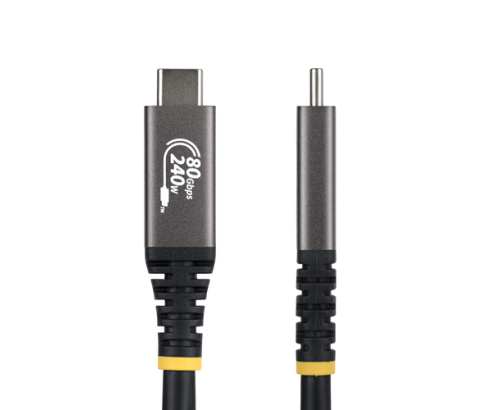StarTech.com Cable USB4 1m - Cable USB-C Certificado USB-IF - 80Gbps - Cable USB Tipo C - PD de 240W - 8K120/4K240 - DP 2.1 - DP80 - Recubrimiento de 