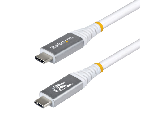 StarTech.com Cable USB4 1m - Cable USB-C Certificado USB-IF - 80Gbps - Cable USB Tipo C - PD de 240W - 8K120/4K240 - DP 2.1 - DP80 - Recubrimiento de