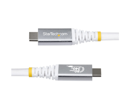 StarTech.com Cable USB4 1m - Cable USB-C Certificado USB-IF - 80Gbps - Cable USB Tipo C - PD de 240W - 8K120/4K240 - DP 2.1 - DP80 - Recubrimiento de