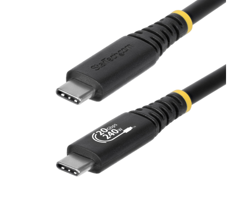 StarTech.com Cable USB4 2m - Cable USB-C Certificado USB-IF - 20Gbps - PD 240W EPR - 4K120 - DP 1.4 - Cable USB Tipo C - Recubrimiento de TPE - Negro