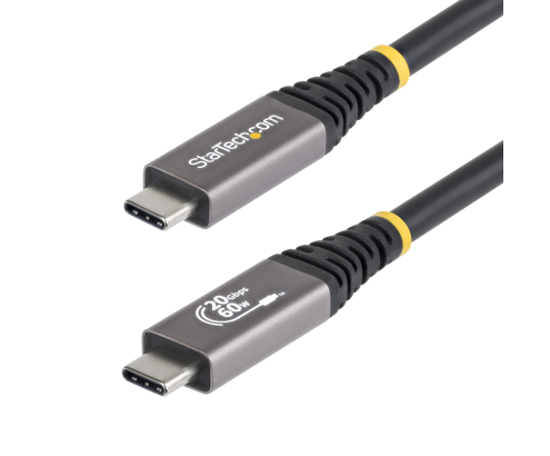StarTech.com Cable USB4 3m - Cable USB-C Certificado USB-IF - 20Gbps - PD 240W EPR - 4K120 - DP 2.1 - Cable USB Tipo C - Recubrimiento de TPE - Negro
