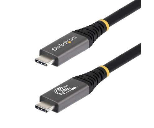 StarTech.com Cable USB4 50cm - Cable USB-C Certificado USB-IF - 80Gbps - Cable USB Tipo C - PD de 240W - 8K120/4K240 - DP 2.1 - DP80 - Recubrimiento d