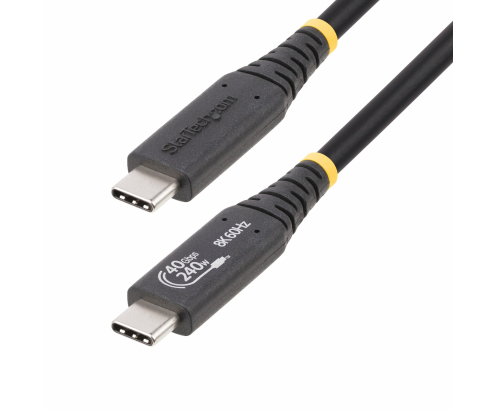 StarTech.com Cable USB4 de 1m - Cable USB Tipo C Certificado USB-IF - Cable USB-C de 40G - PD 3.1 EPR de 240W - 8K 60Hz - Compatible con Puertos Thund