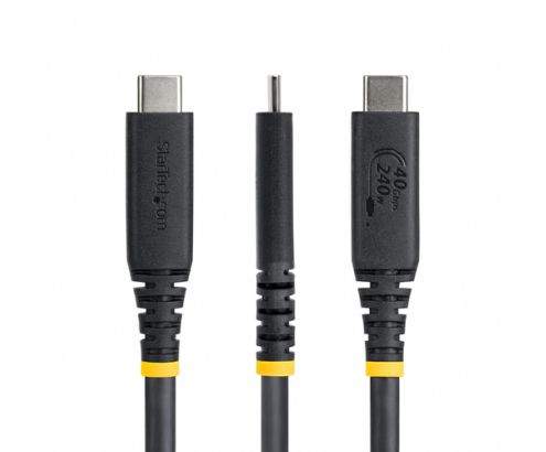 StarTech.com Cable USB4 de 1m USB-C - Cable USB Tipo C - Cable DP 2.1 - DP40 - Certificado USB-IF - Compatible con Thunderbolt 4 40Gbps - 8K60Hz/4K240