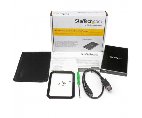 StarTech.com Caja 2.5 USB 3.1 Gen 2 de 1 bahÍa SATA III - Negro S251BMU313