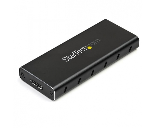 StarTech.com Caja Adaptador M.2 NGFF a USB 3.1 con Carcasa Protectora - Conversor NGFF a USB-C - Negro Plata 