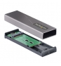 StarTech.com Caja Externa de Aluninio USB-C 10Gbps a NVMe M.2 o SSD M.2 SATA - Sin Herramientas para SSD M.2 NGFF PCIe/SATA - con Cables USB Tipo C o 