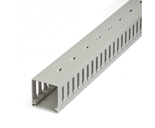 StarTech.com Canaleta para Cableado con Ranura Abierta y Tapa, 50 mm An x 50 mm Al - 2 m Lar - Ranuras de 8 mm, Cubierta de PVC o Conducto de Pared pa