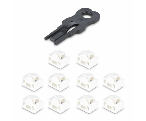 StarTech.com Candados Bloqueadores de Puerto RJ45 - Guardapolvos Reutilizables para Puertos RJ45 de Red Ethernet - Paquete de 10 con Llave de Bloqueo