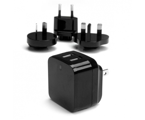 StarTech.com Cargador de Pared USB 2.0 de 2 Puertos para Tablets Smartphones - Cargador de Alta Potencia para Viajes negro