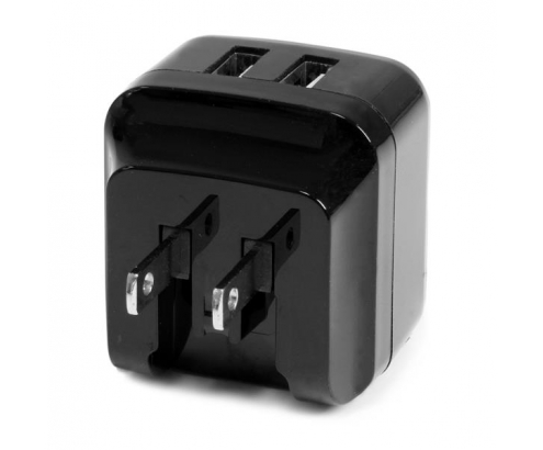 StarTech.com Cargador de Pared USB 2.0 de 2 Puertos para Tablets Smartphones - Cargador de Alta Potencia para Viajes negro