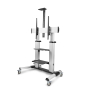 StarTech.com Carrito Soporte Móvil con Ruedas para TV de Pantalla Plana de 60 a 100 Pulgadas o 100kg - Soporte Rodante Ajustable en Altura para Telev