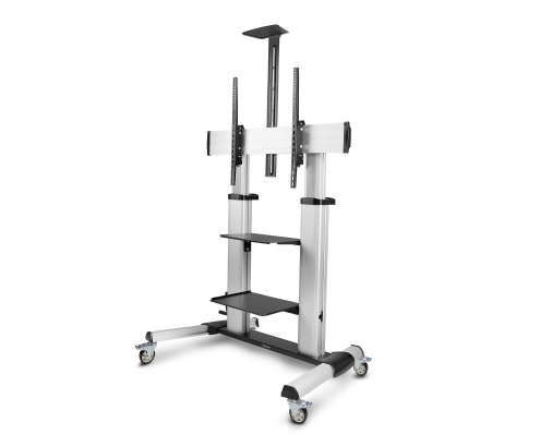 StarTech.com Carrito Soporte Móvil con Ruedas para TV de Pantalla Plana de 60 a 100 Pulgadas o 100kg - Soporte Rodante Ajustable en Altura para Telev