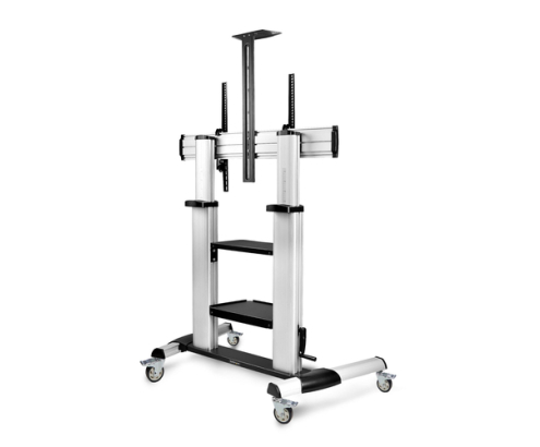 StarTech.com Carrito Soporte Móvil con Ruedas para TV de Pantalla Plana de 60 a 100 Pulgadas o 100kg - Soporte Rodante Ajustable en Altura para Telev