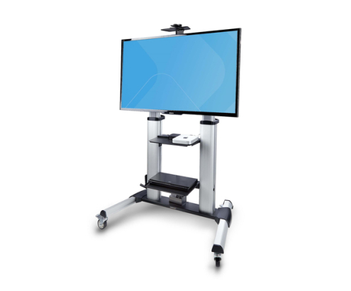 StarTech.com Carrito Soporte Móvil con Ruedas para TV de Pantalla Plana de 60 a 100 Pulgadas o 100kg - Soporte Rodante Ajustable en Altura para Telev