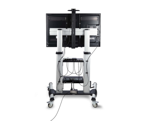 StarTech.com Carrito Soporte Móvil con Ruedas para TV de Pantalla Plana de 60 a 100 Pulgadas o 100kg - Soporte Rodante Ajustable en Altura para Telev