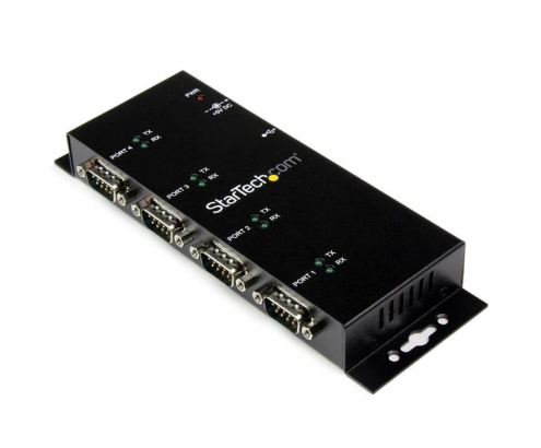 StarTech.com Concentrador Adaptador USB a Serie RS232 DB9 4 Puertos â€“ Riel DIN Industrial y Montaje en Pared