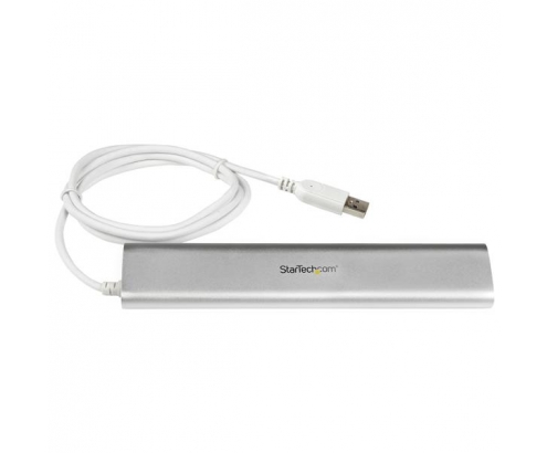 StarTech.com Concentrador USB 3.1 de 7 Puertos - Hub con Cable Incorporado - Plata Blanco 