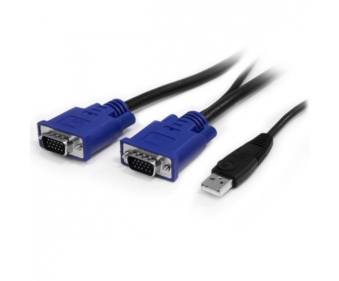 StarTech.com Conmutador Switch KVM 1U OSD y Cables 16 puertos USB A VÍ­deo VGA HD15 - Negro
