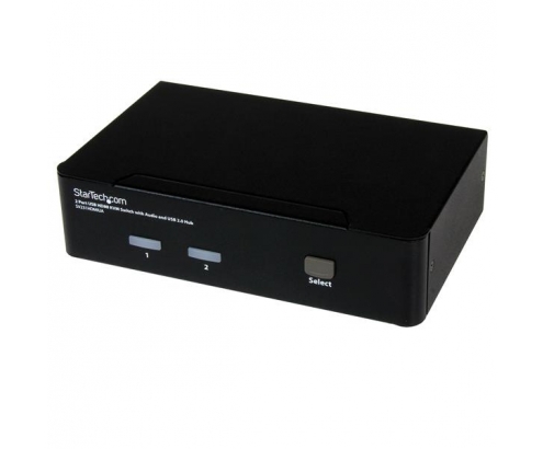 StarTech.com Conmutador Switch KVM 2 puertos HDMI con Hub Concentrador USB 2.0 Audio - 1920x1200 Negro