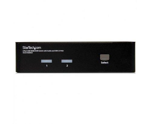 StarTech.com Conmutador Switch KVM 2 puertos HDMI con Hub Concentrador USB 2.0 Audio - 1920x1200 Negro