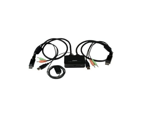 StarTech.com Conmutador Switch KVM 2 puertos HDMI USB Audio con Cables Integrados - 1080p
