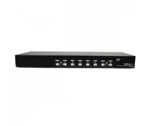 StarTech.com Conmutador Switch KVM 8 Puertos de VÍ­deo VGA HD15 USB 2.0 USB A y Audio - 1U Rack Estante