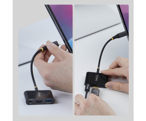 StarTech.com Dock Hub Multipuertos USB Tipo C a HDMI - Adaptador Multipuertos USB-C a HDMI - Carga de 140W - Hub Ladrón USB de 5Gbps - HDMI 4K60Hz -