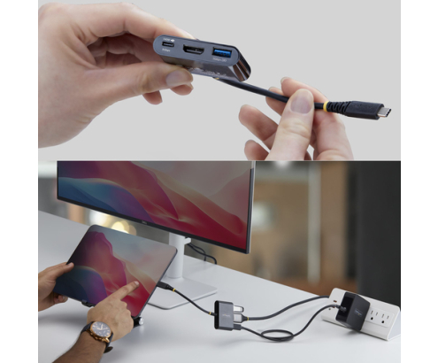 StarTech.com Dock Hub Multipuertos USB Tipo C a HDMI - Adaptador Multipuertos USB-C a HDMI - Carga de 140W - Hub Ladrón USB de 5Gbps - HDMI 4K60Hz -