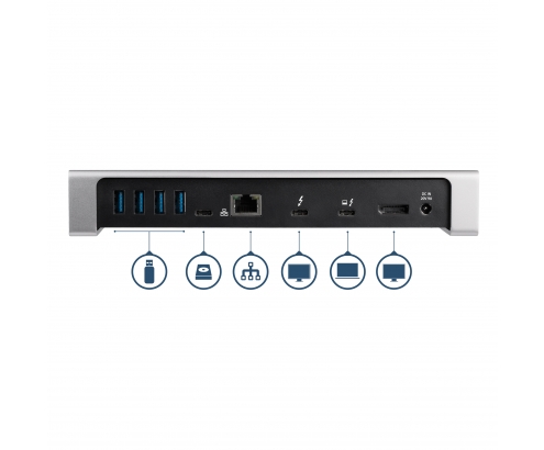 StarTech.com Dock Thunderbolt 3 para Pantalla Doble 4K 60Hz y 6x Puertos USB 3.0 - Negro