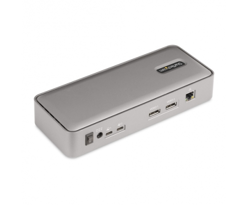 StarTech.com Docking Station KVM USB-C para Portátil - Replicador de Puertos USB Tipo C para 2 Monitores DisplayPort 4K 60Hz - Hub 5x USB - PD 90/45W