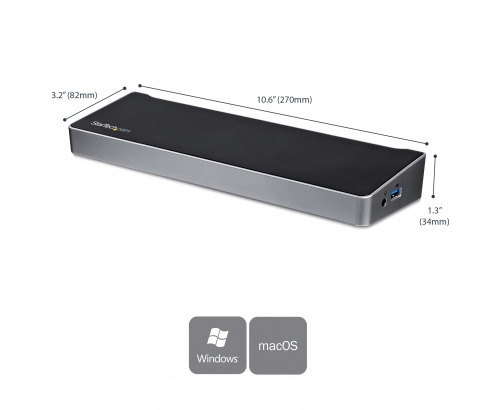 StarTech.com Docking Station USB 3.0 para Tres Monitores - 1x HDMI - 2x DisplayPort - USB3DOCKH2DP