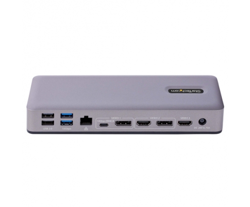 StarTech.com Docking Station USB-C 4K30 Triple /4K60 Doble - Modo Alt DP/DP/HDMI - Hub USB de 7 Puertos - PD 3.0 - GbE - Audio - K-Slots - Works With 