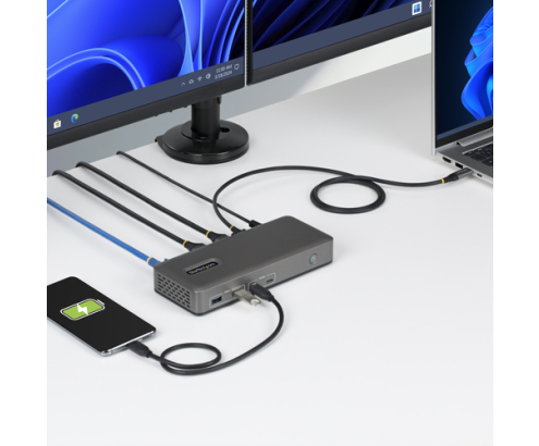 StarTech.com Docking Station USB-C de 2 Monitores HDMI - 4K 60Hz - Red Ethernet de 1Gbps - Dock Multipantalla - PD de 100W para Carga de Portátiles -