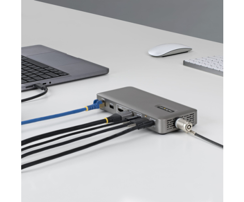 StarTech.com Docking Station USB4 USB-C Universal sin Controladores de 2 Monitores para macOS/Windows - con Carga de 100W para Portátiles y Red Ether