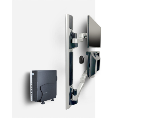 StarTech.com Estación de Trabajo Soporte de Pared para Monitor VESA de 27 Pulgadas (10kg) con Bracket para CPU / Ordenador y Bandeja para Teclado y R